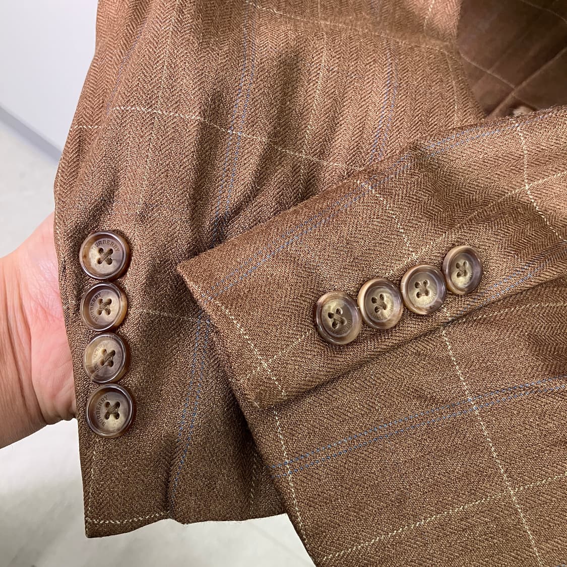 버버리 브라운 체크 실크 블레이저 자켓 40 상품이미지7