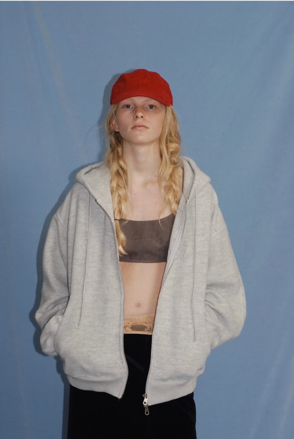 (택달린새상품) foeto 포에토 윈터링 울 후드집업 그레이 상품이미지3