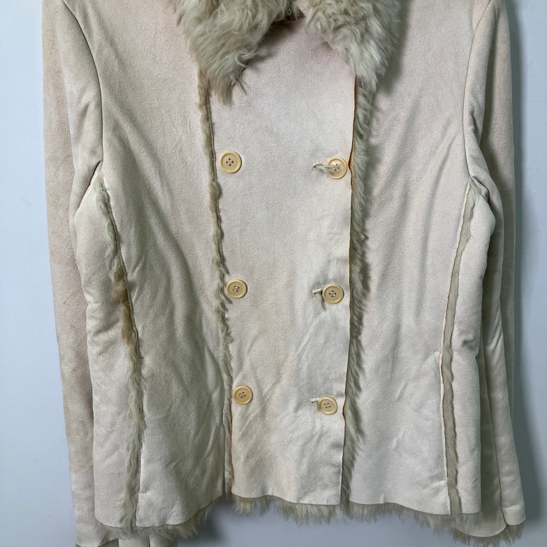 막스마라 막스앤코 아이보리 퍼 트리밍 스웨이드 무스탕 자켓 42 상품이미지5