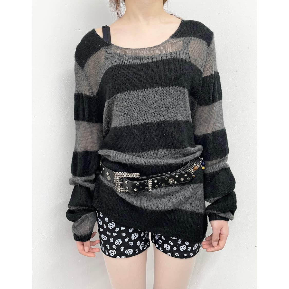 펑크 스트라이프 루즈 니트 상품이미지1