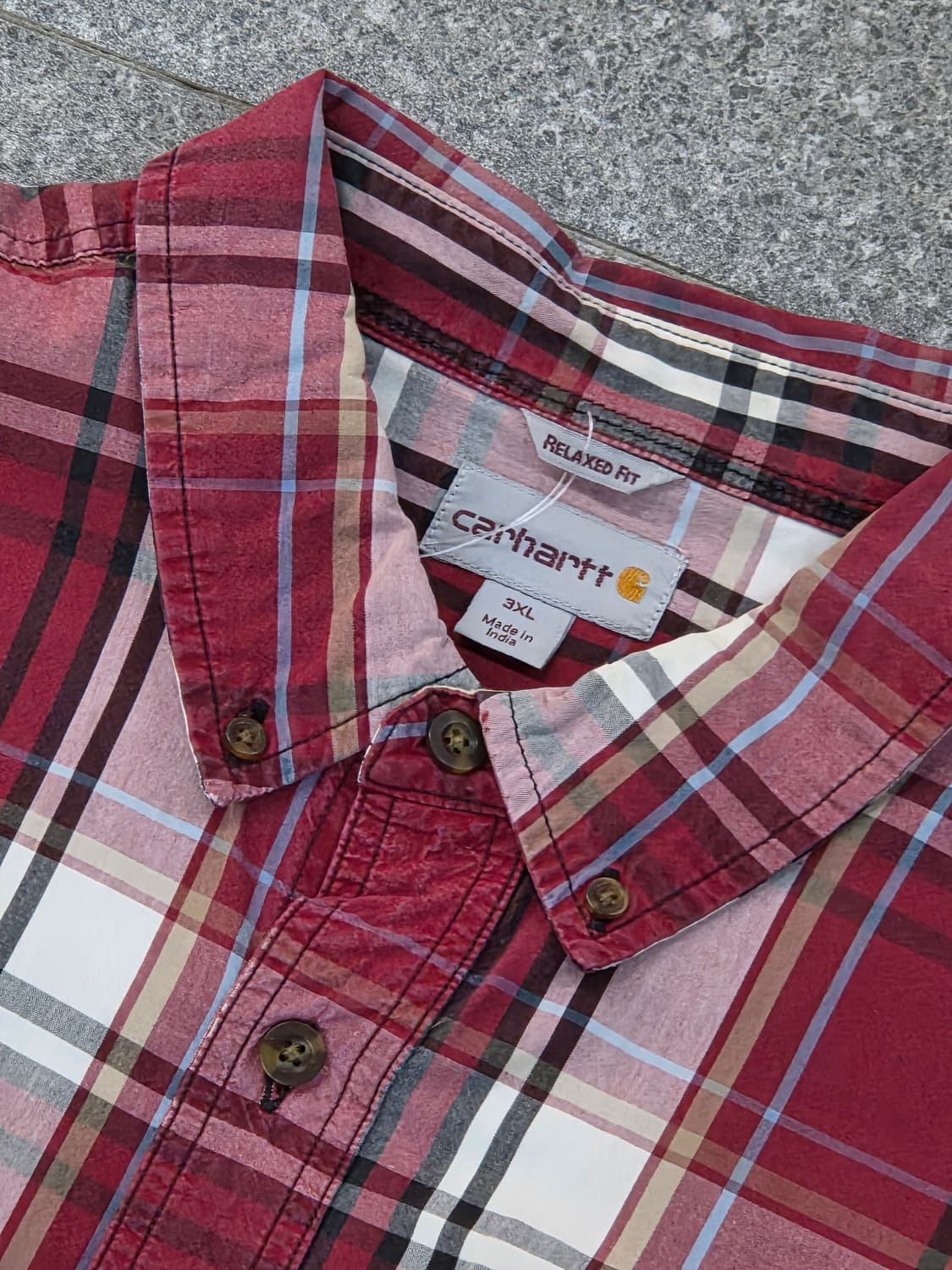 칼하트 레드 체크반팔셔츠  상품이미지2