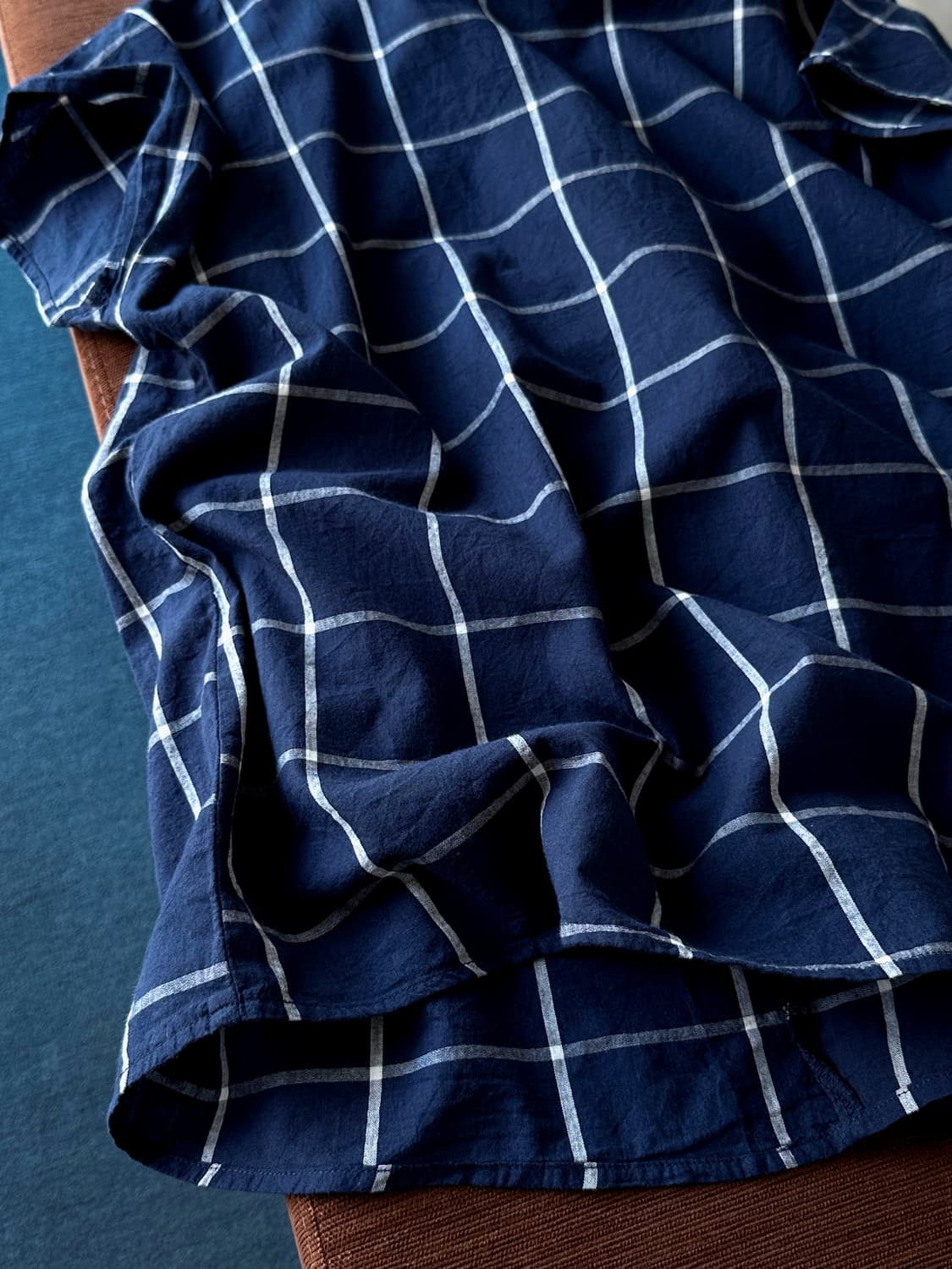 Wide design check pullover shirt top 상품이미지3