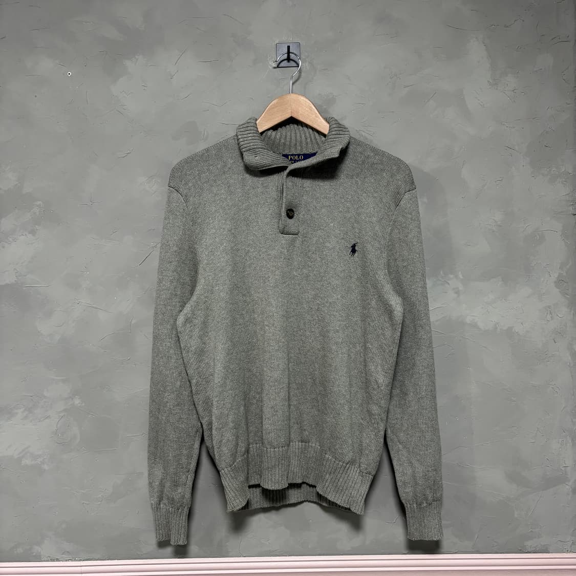 폴로 랄프로렌 신형 니트 그레이 반집업 상품이미지1