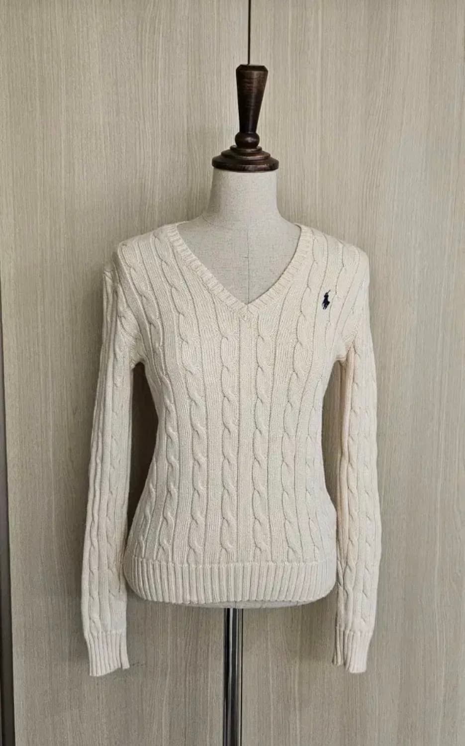 폴로 랄프로렌 브이넥 니트 아이보리 상품이미지1