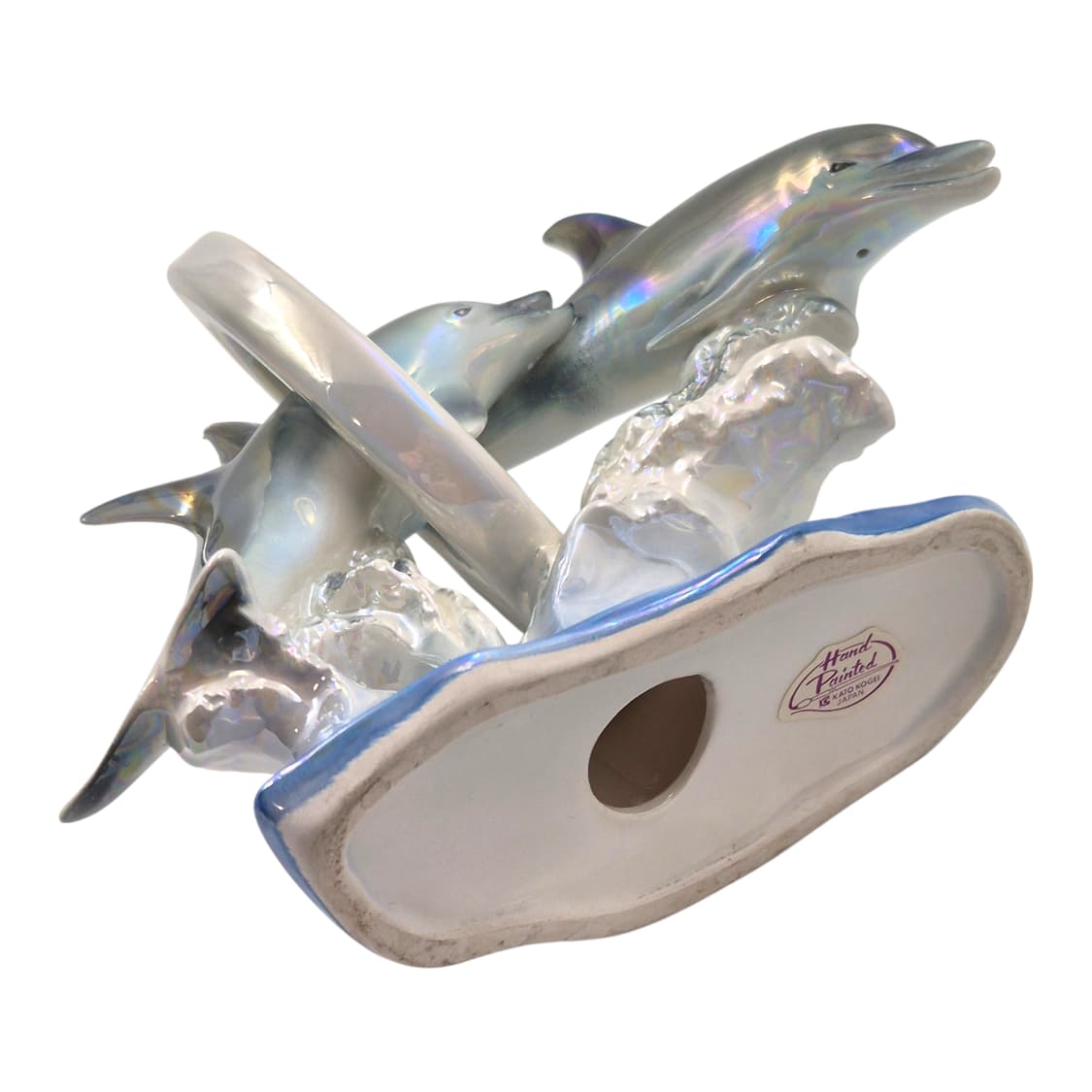 80s 가토 오로라 헤엄 돌고래 도자기 오브제 상품이미지4