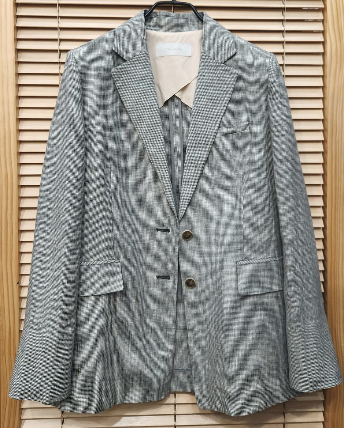 (새상품)타하리 체크 린넨자켓55 상품이미지1