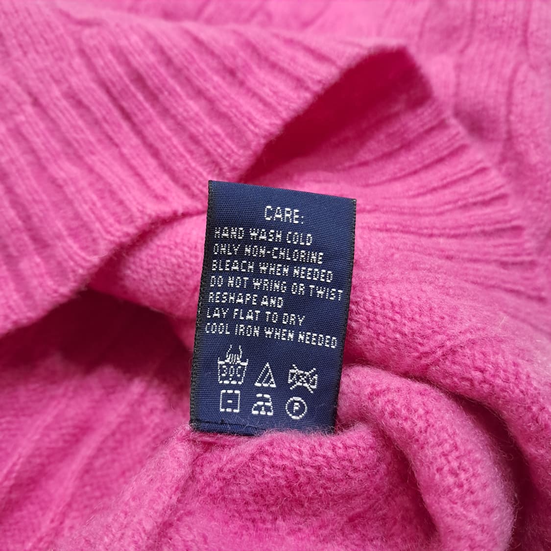 CL492 L 폴로 90s 홍콩판 램스울 케이블 핫핑크 니트 스웨터 상품이미지5