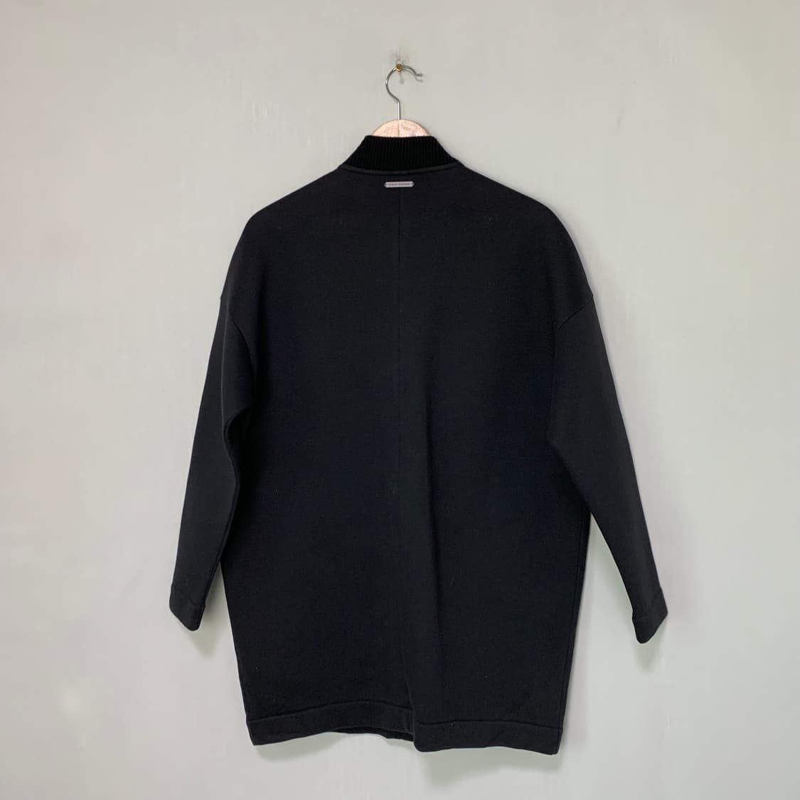 아르마니 익스체인지 면 혼방 블랙 버튼 봄버 자켓 남성 M 남녀공용 상품이미지3