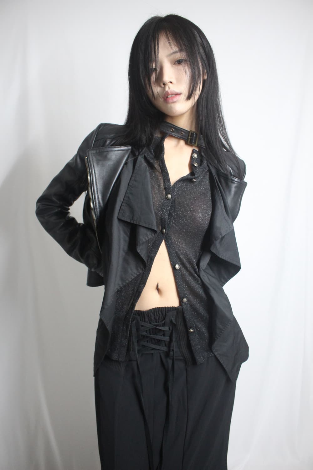 A6 double layered draped hooded vest 상품이미지8