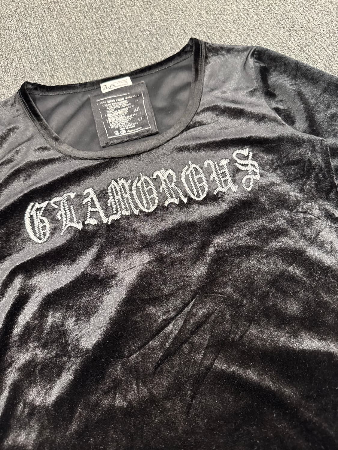 38)Japanese vintage 여성 빈티지 레터링 벨벳 롱슬리브 상품이미지4