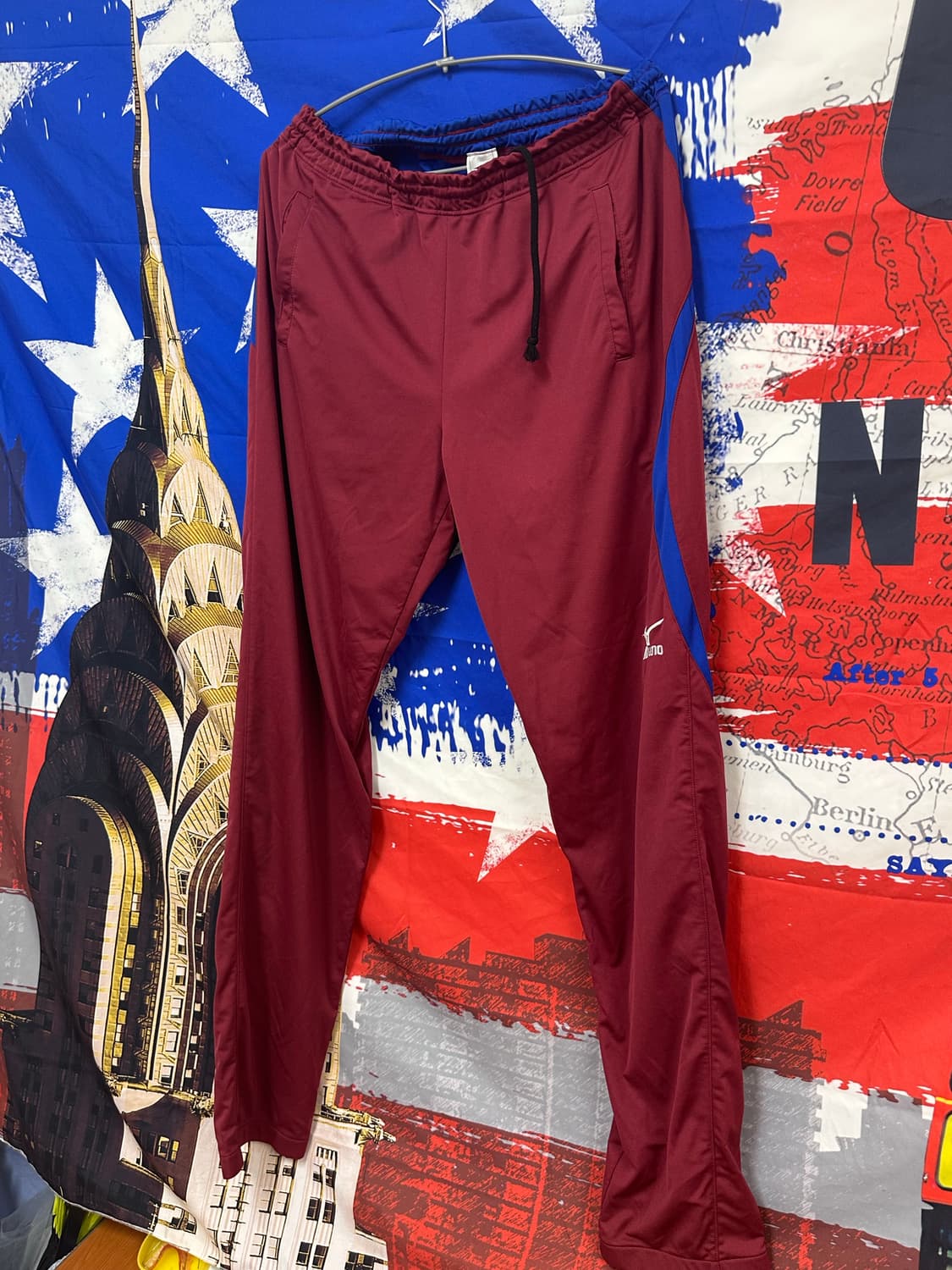 s급 일본판 미즈노 와인색 풋볼 트레이닝팬츠 XL105 상품이미지2