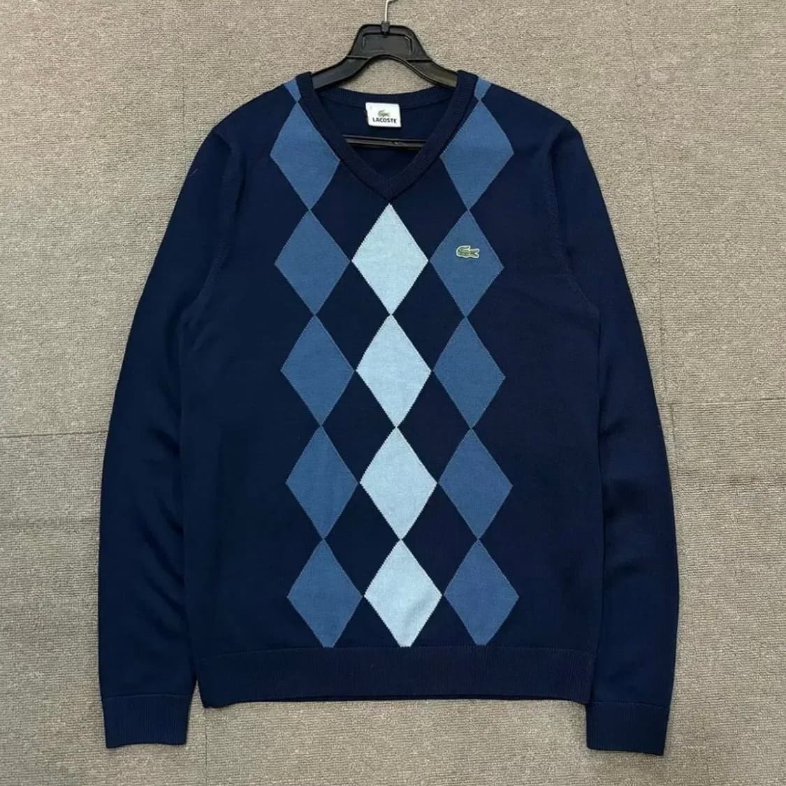 [M] Lacoste 라코스테 우먼즈 아가일 패턴 울 브이넥 니트 상품이미지3