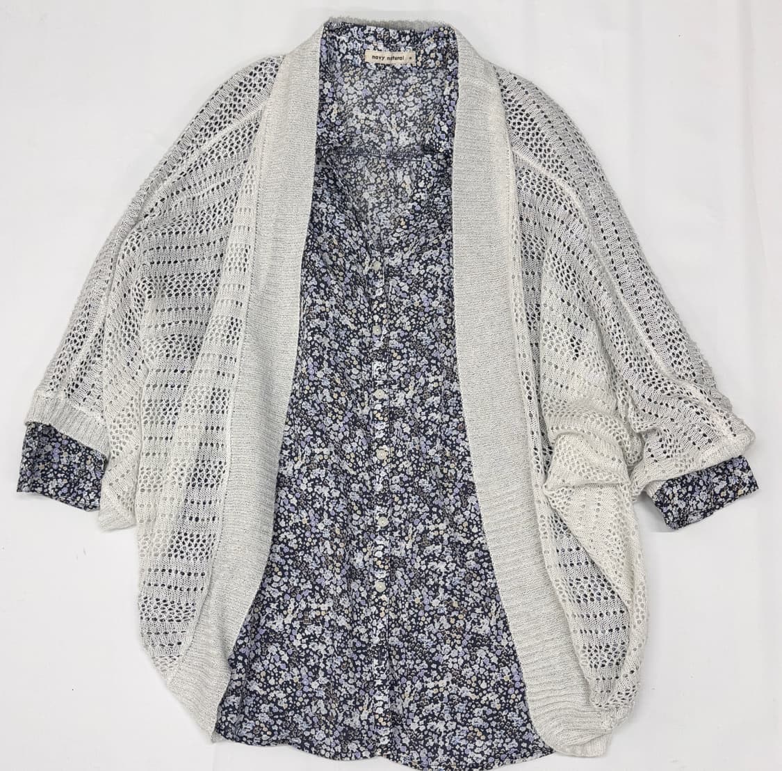 🪻하구미의 크로셰 코디세트🪻플라워 셔츠 레이어드 미디스커트 모리걸 상품이미지4