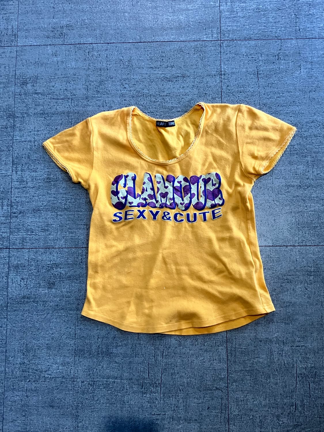 일본빈티지 Hearttime 핀터깔y2k 달천깔페어리 레이스 반팔티셔츠 상품이미지1