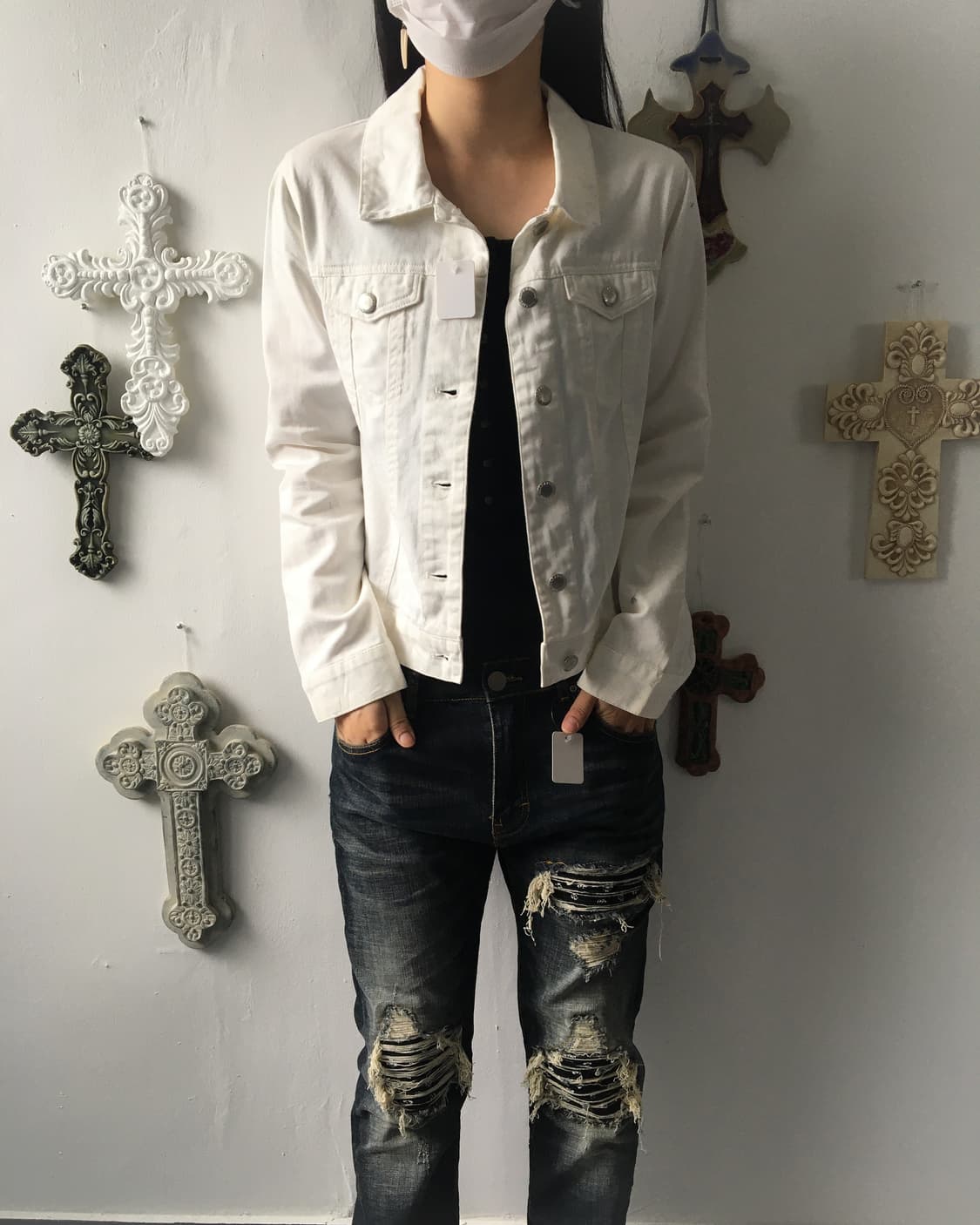 White trucker jacket 상품이미지1