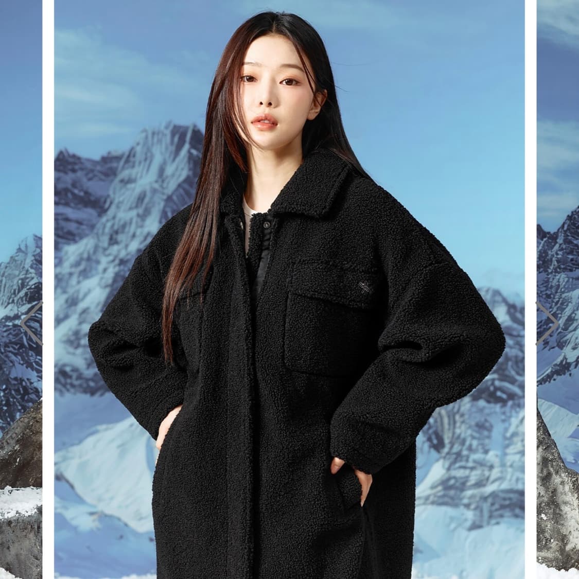 젝시믹스 쉐르파 코지 뽀글이 롱코트 롱점퍼 상품이미지2