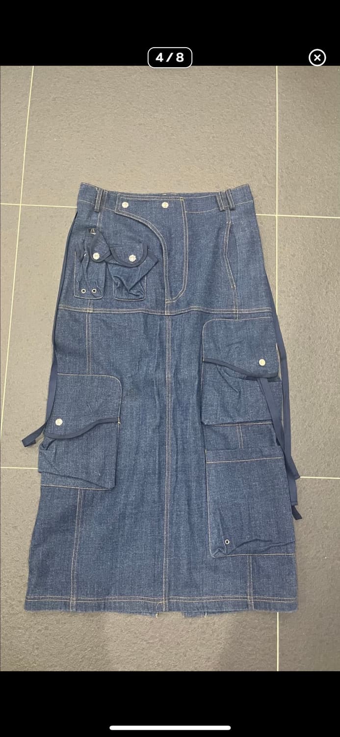 나체 데님 롱스커트 상품이미지2