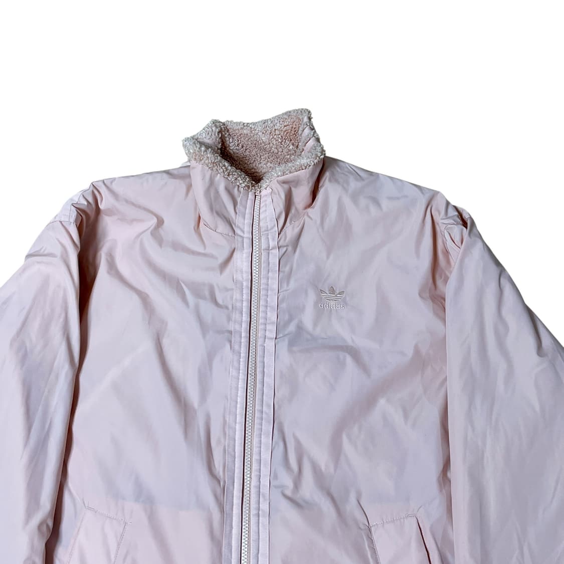 리버시블 아디다스 롱 쉐르파 플리스 코트 핑크 XL 상품이미지6
