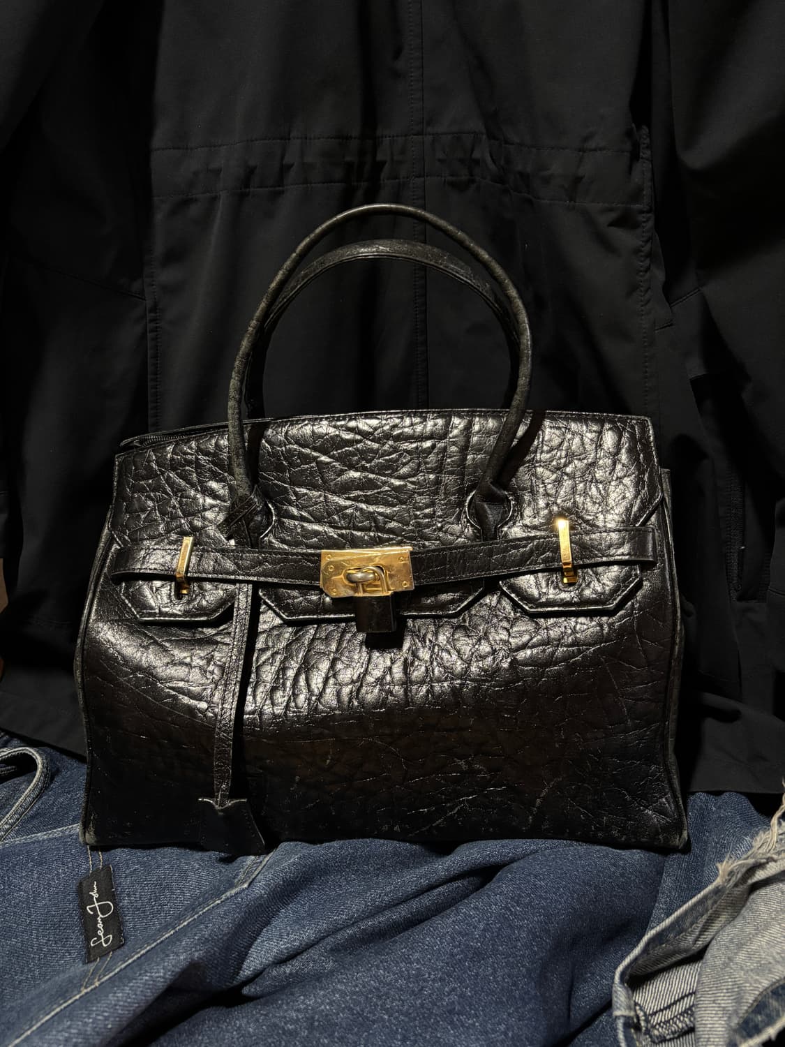 vintage locker leather dote bag 40cm 상품이미지1