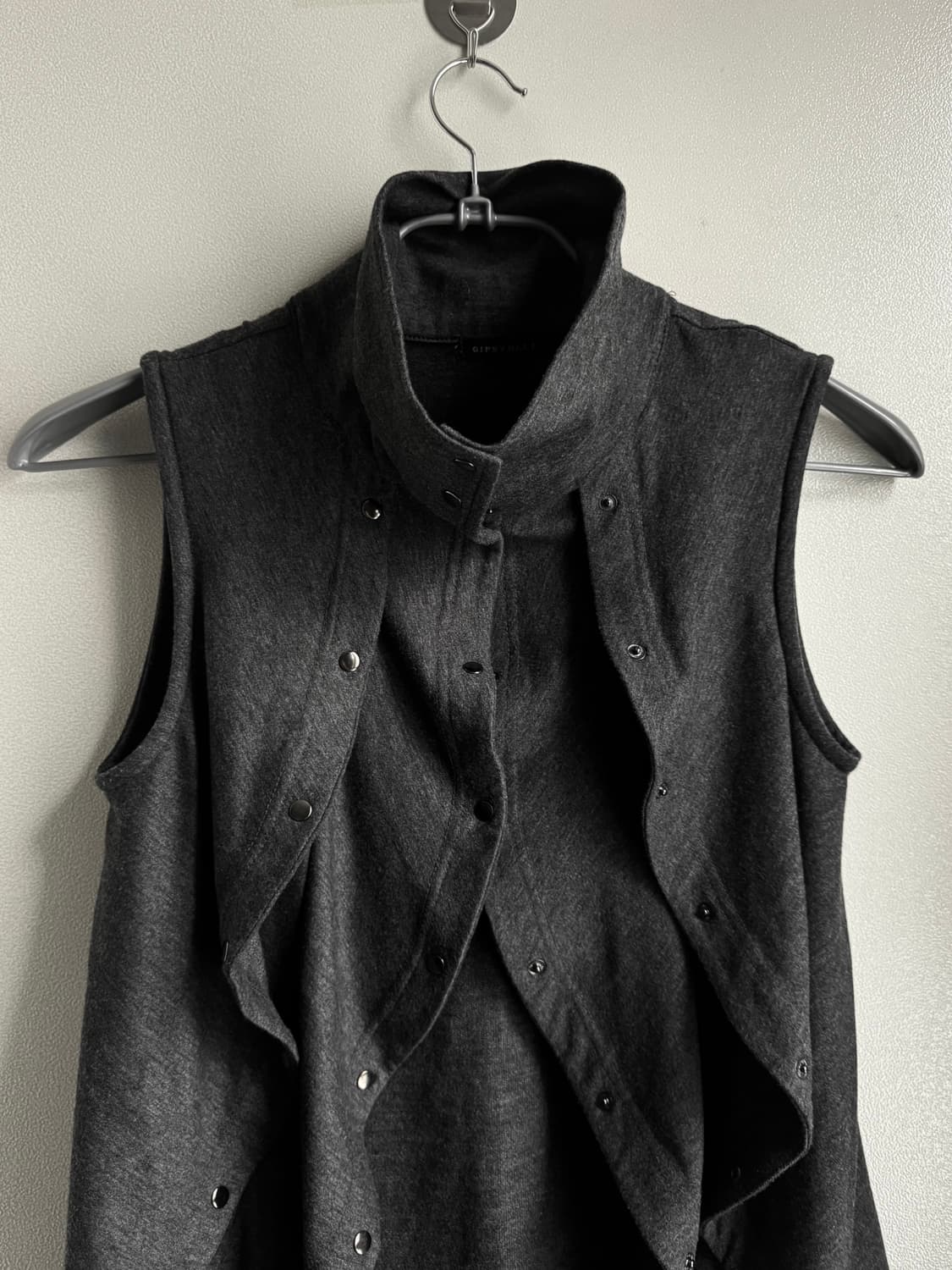 아카이브 하이넥 셔링 언발 이중버튼 베스트 조끼 y2k 갸루 펑크 상품이미지4