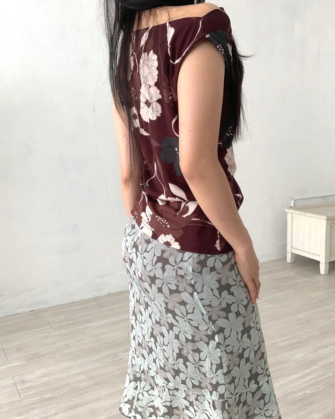 Burgundy Brown Cowl Neck Sleeveless 상품이미지6