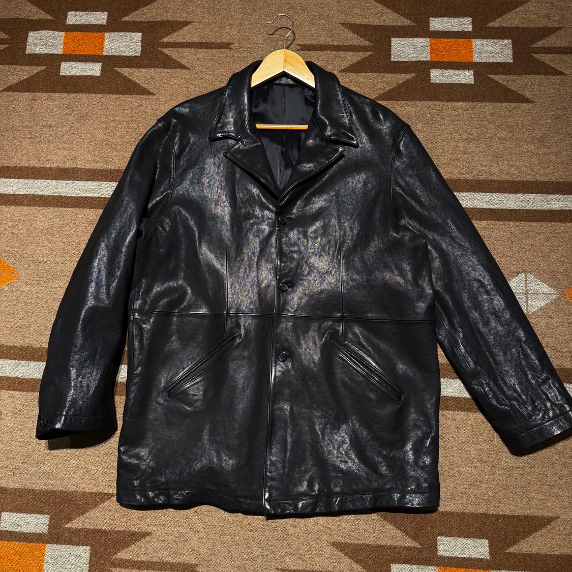 유스 워시드 레더 자켓 M 상품이미지4