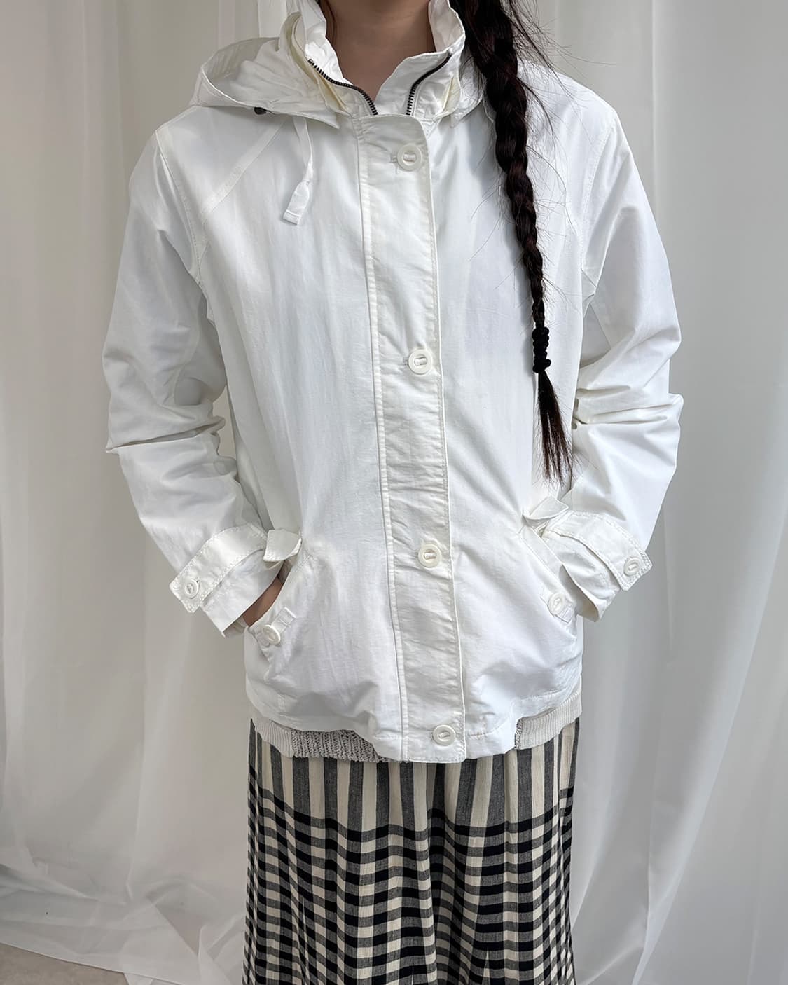 LAND'S END off-white hoodie windbreaker  상품이미지7
