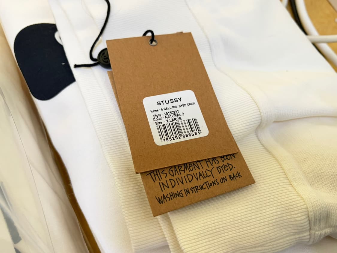 (개봉 새제품) 스투시 8볼 피그먼트 다이드 크루(맨투맨) 내츄럴 상품이미지3