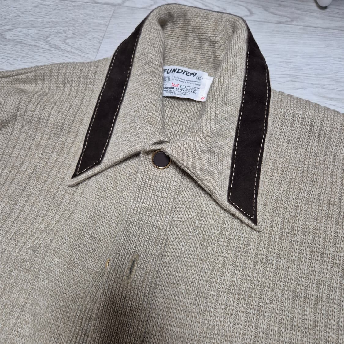 60-70's Made In Canada pure wool 퓨어울 가디건 상품이미지2