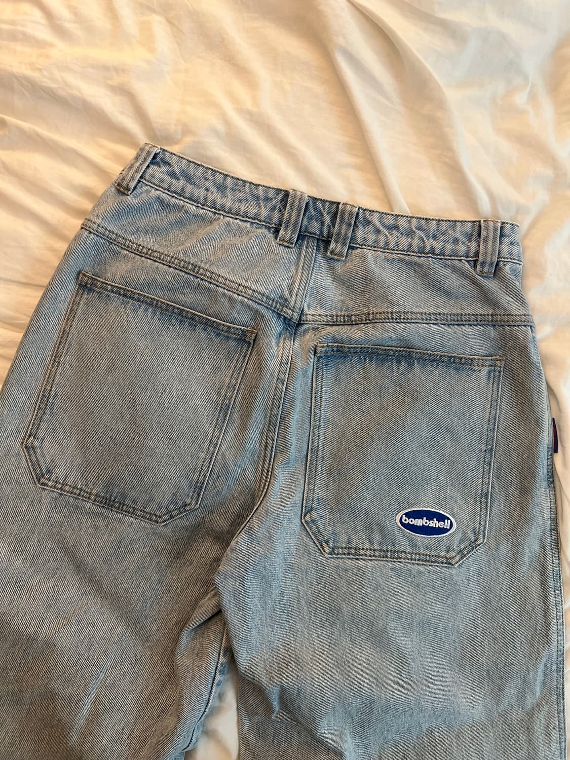 bombshell 루즈핏 베기 데님 라이트 워시 32x32 상품이미지4