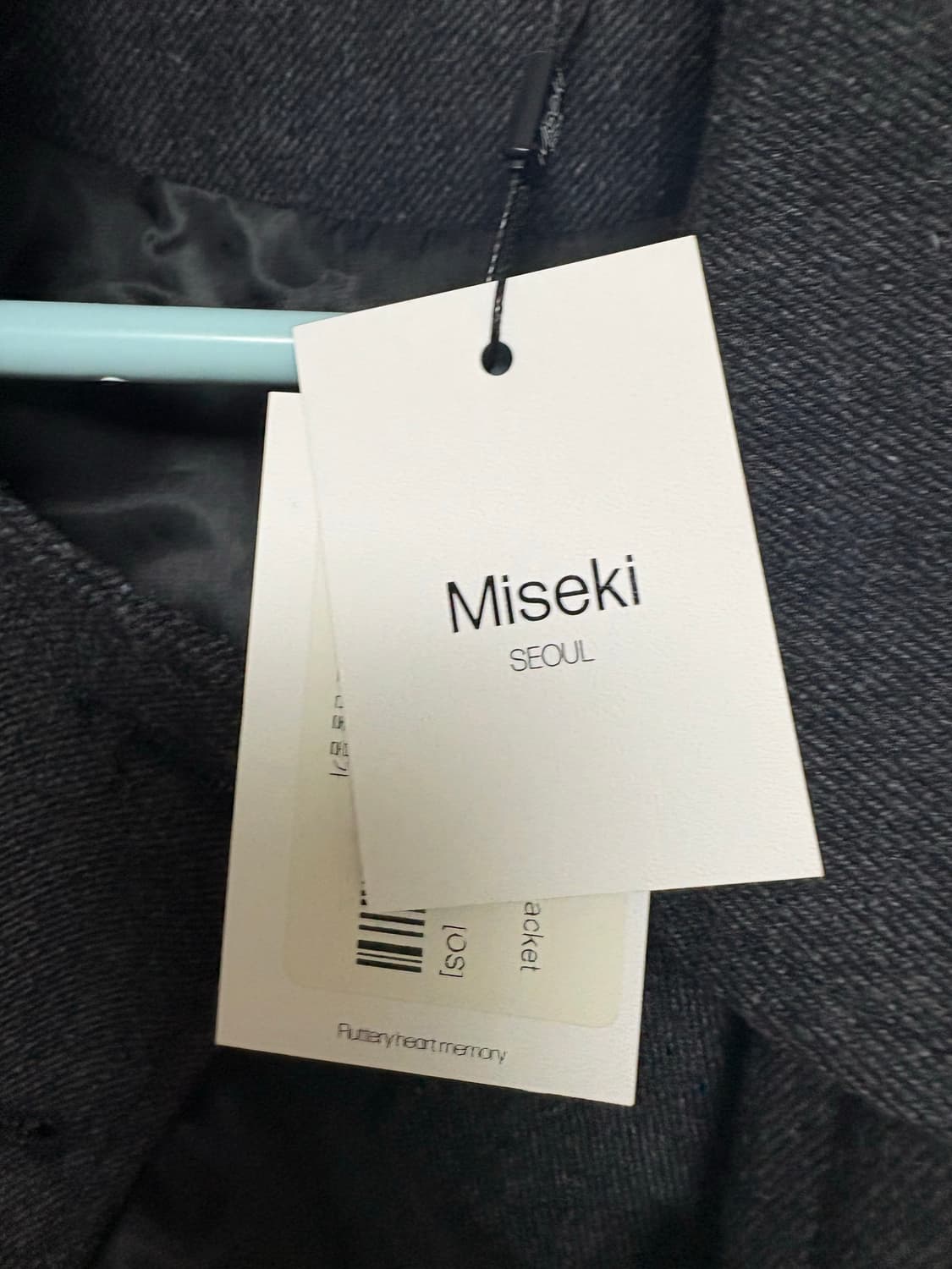 미세키서울 와비 라운드 칼라 더블 자켓 차콜 상품이미지6