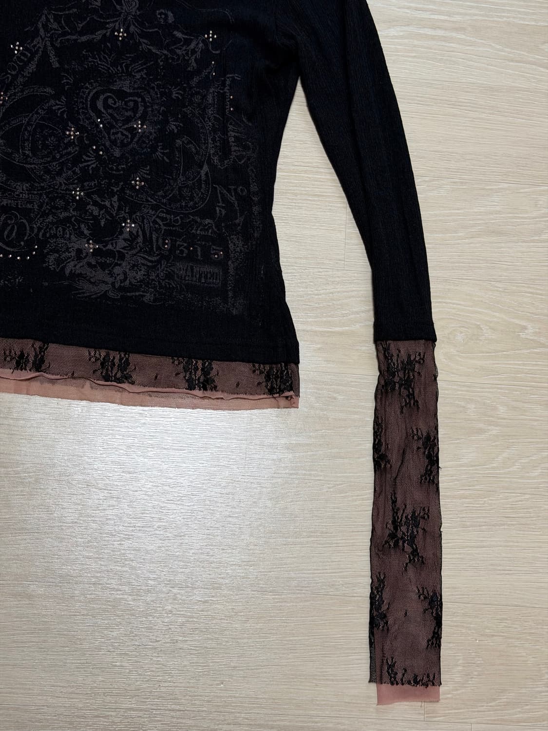 스컬프터 Triple Lace Layered Tee Black 상품이미지6