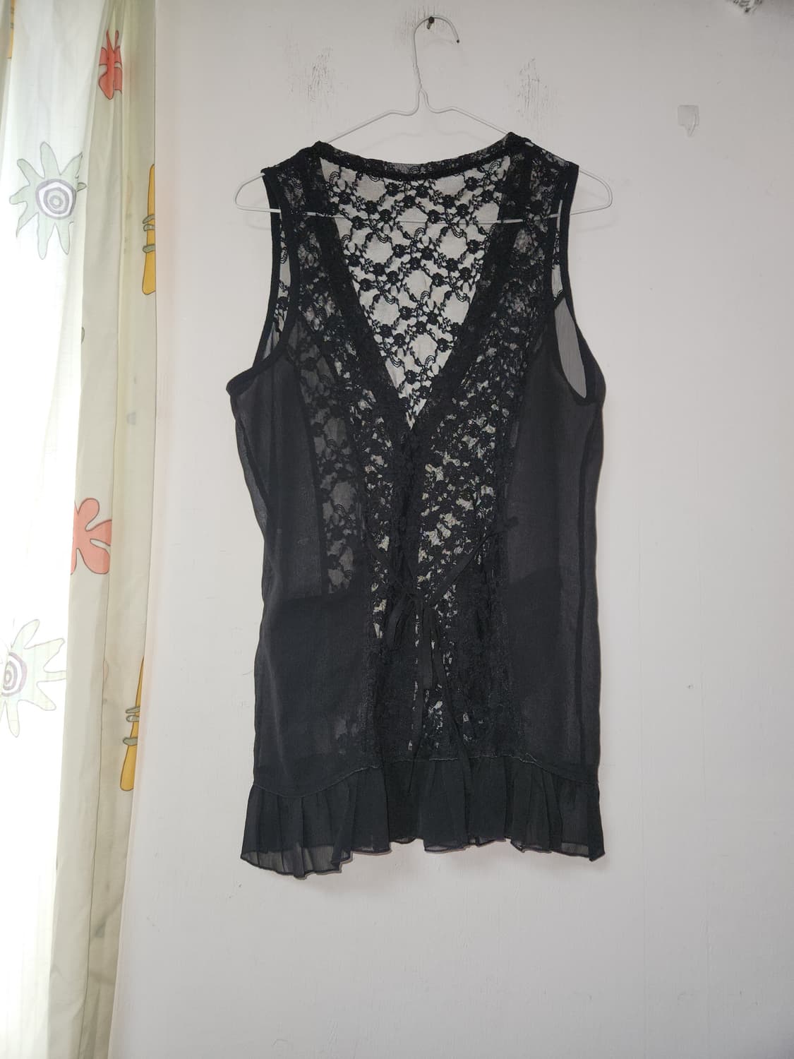 레이스 시스루 블랙 망사 조끼F(~77) 상품이미지2