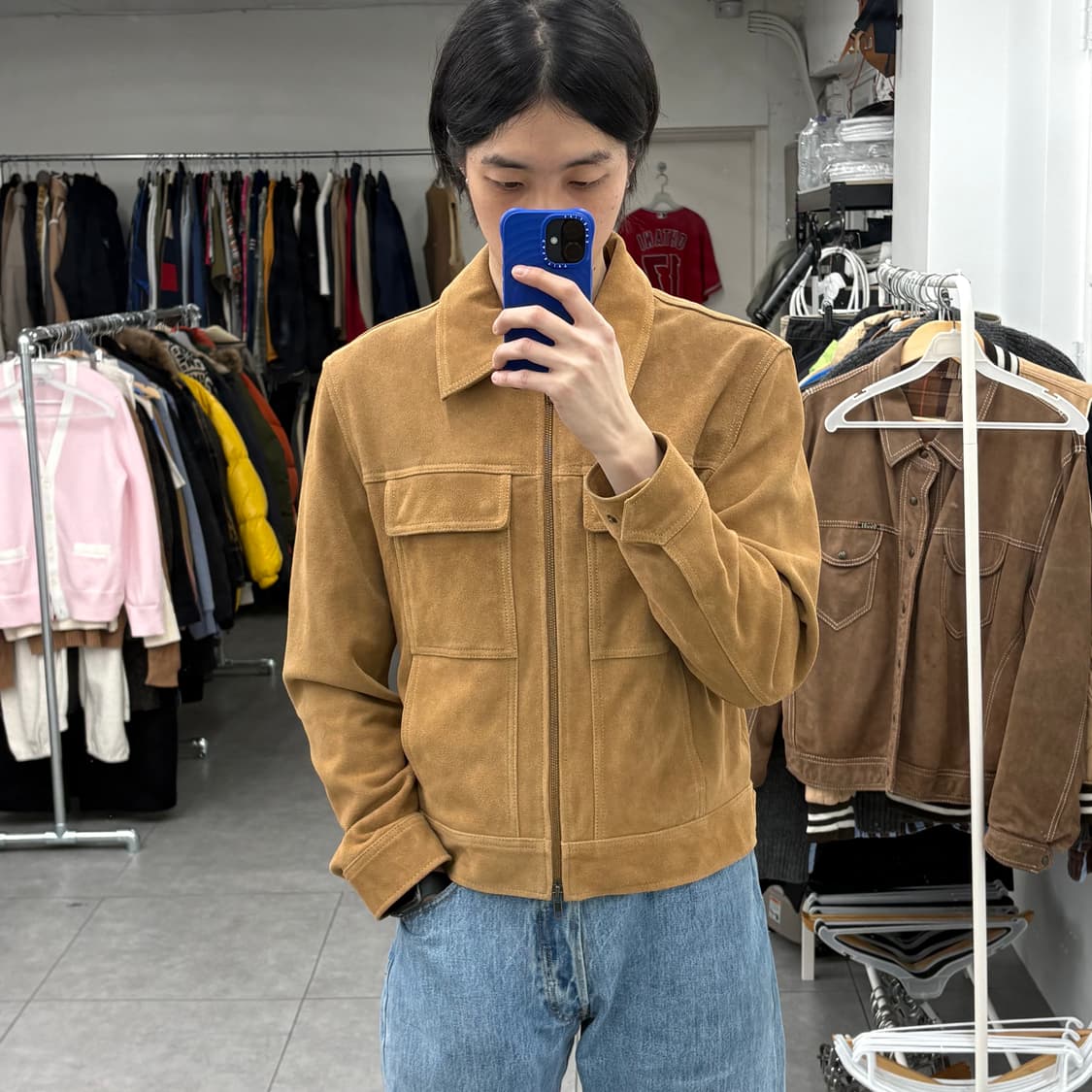 노이어 소가죽 스웨이드 자켓 상품이미지1