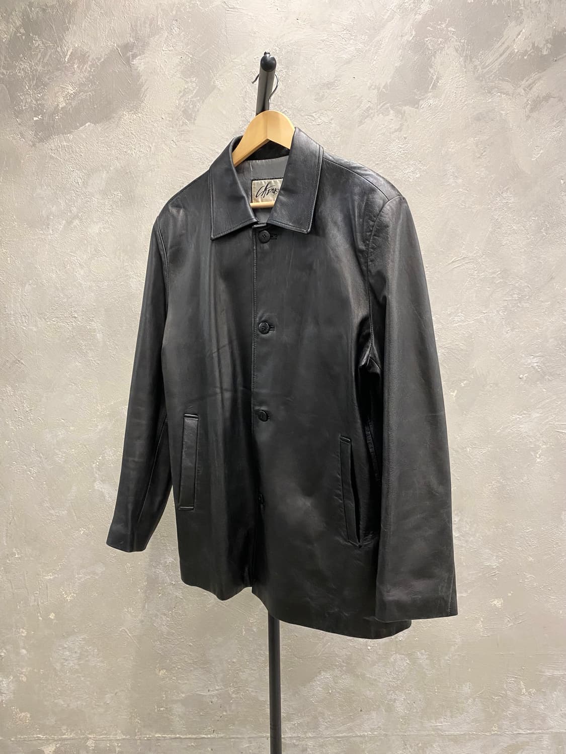 [L] Caruso 카루소 블랙 양가죽 레더 카코트 상품이미지2