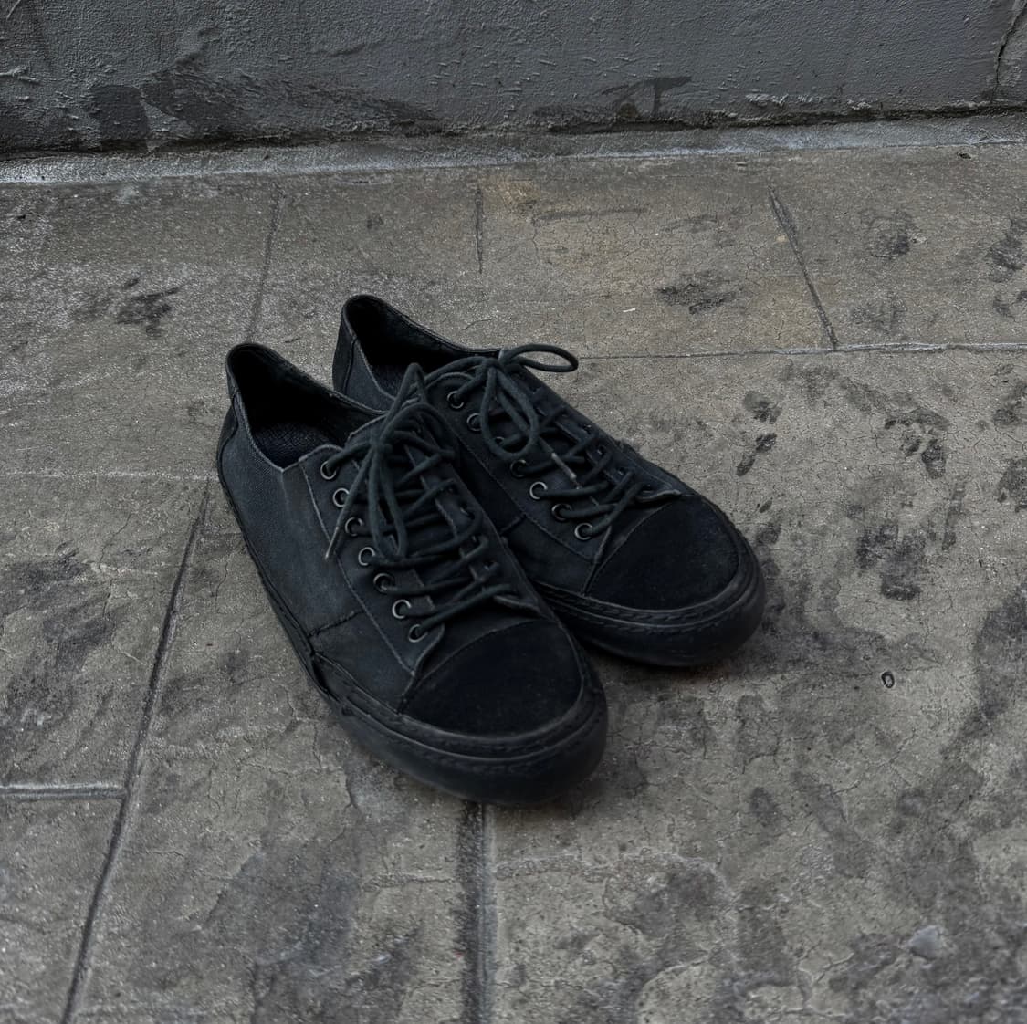 요지야마모토 뿌르옴므 캔버스 로우컷 스니커즈 상품이미지1