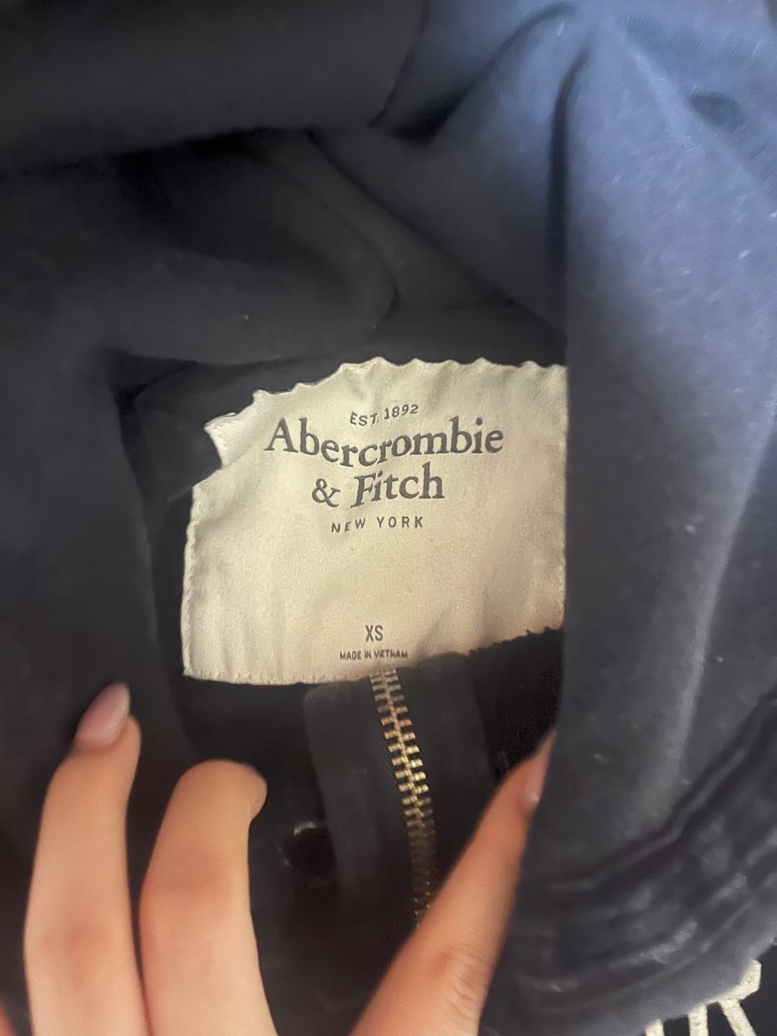 아베크롬비 후드집업 xs 네이비 상품이미지2