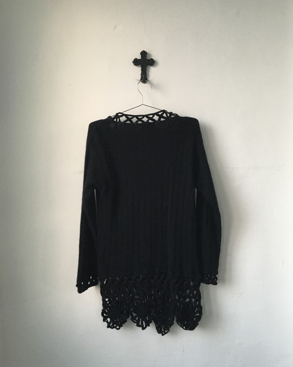 Punching point woolen knit cardigan 상품이미지3