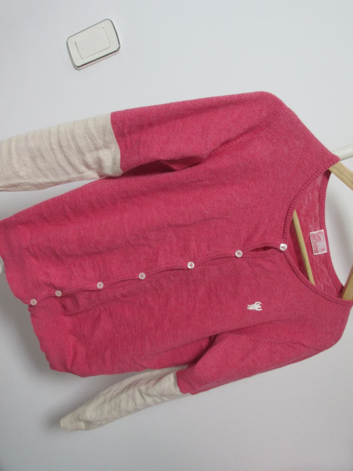 vintage pink raglan patch cd cardigan 상품이미지2