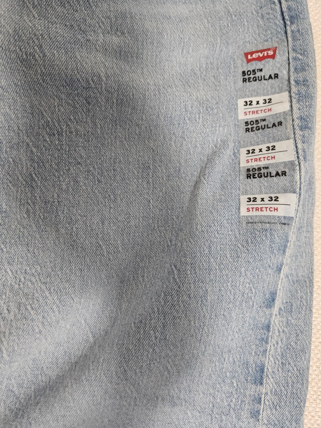 (새상품)리바이스 505 레귤러 연청 32X32 상품이미지4