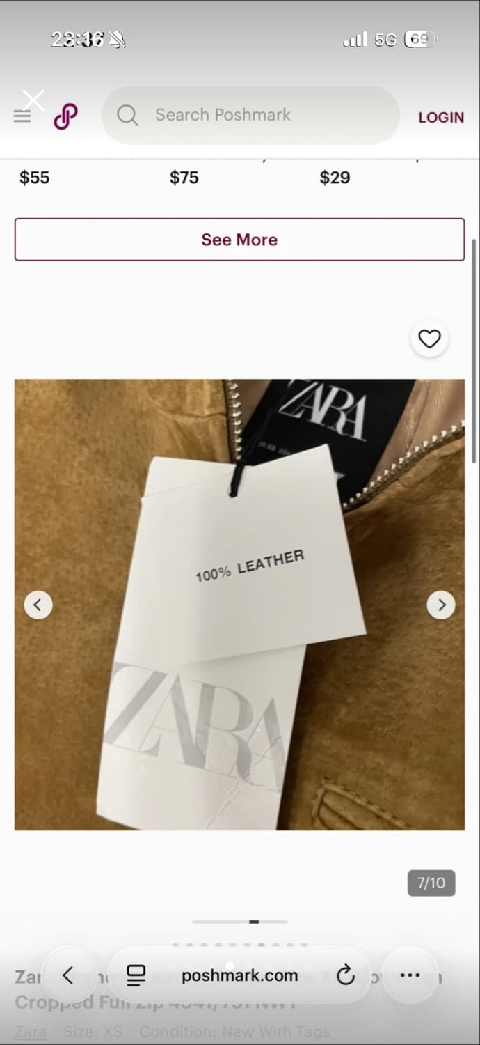 zara 자라 레더 자켓 (100%가죽) 상품이미지8