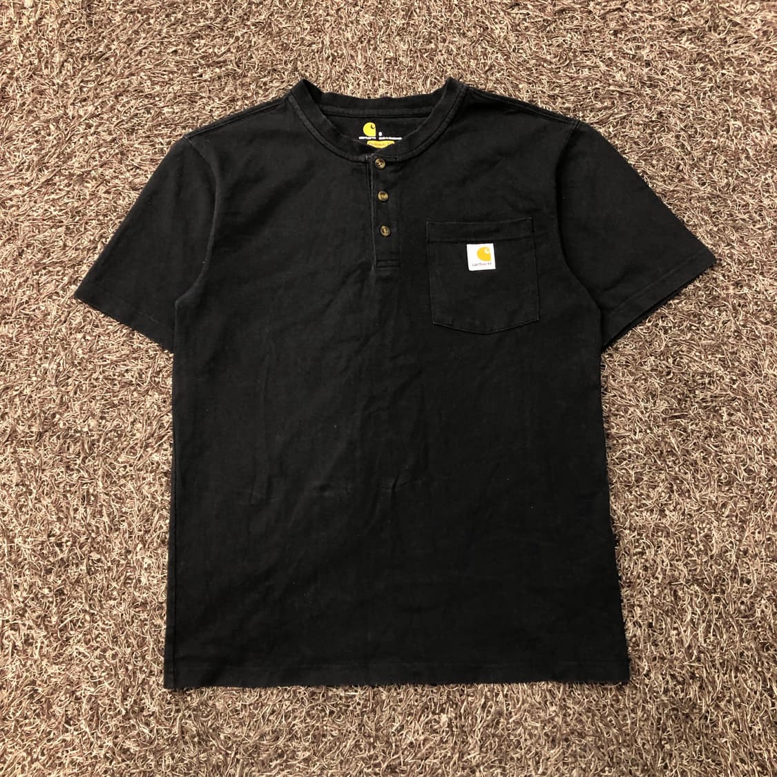 칼하트 헨리넥 사각로고 포켓 반팔 티셔츠 상품이미지1