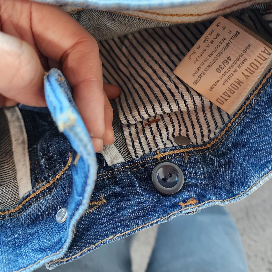 안토니 모라토 데미지 워싱 블루 데님 청바지 상품이미지9