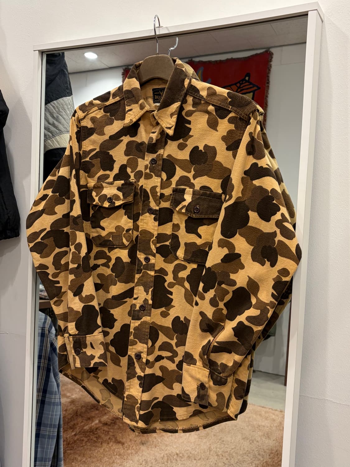 80s DeerSkin 디어스킨 덕카모 멜톤 헌팅 샤모아 셔츠 (USA) 상품이미지1