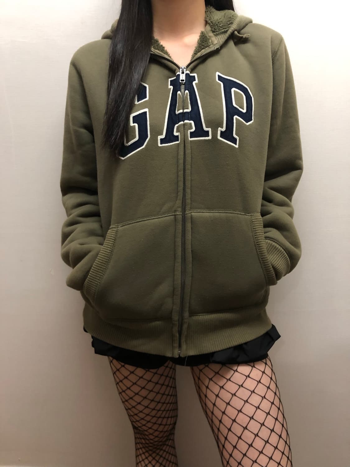 빈티지 갭 카키 울 후드집업 상품이미지3