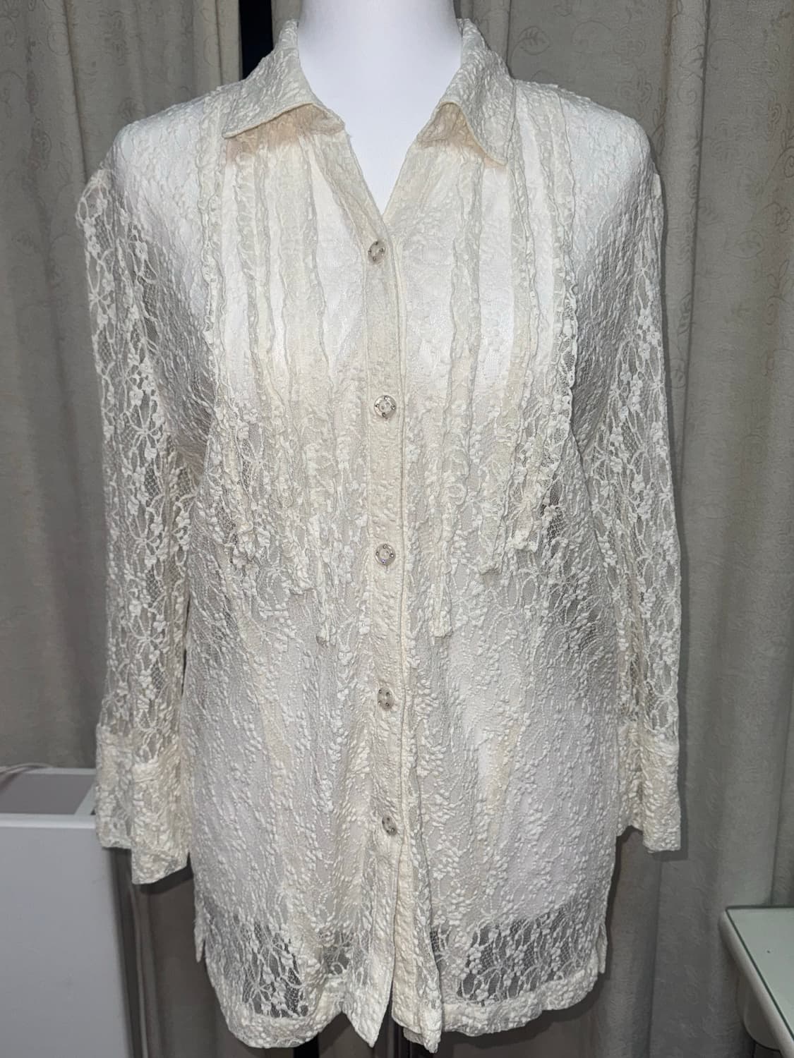 Flowers see-through shirt 상품이미지2