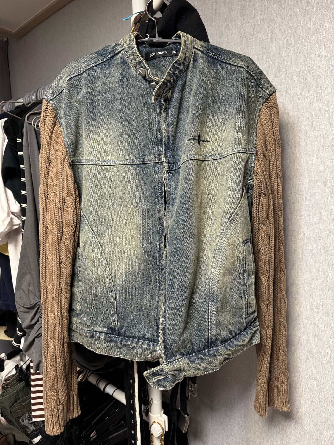낫포너드 니트 슬리브 데님 자켓 xl 상품이미지3