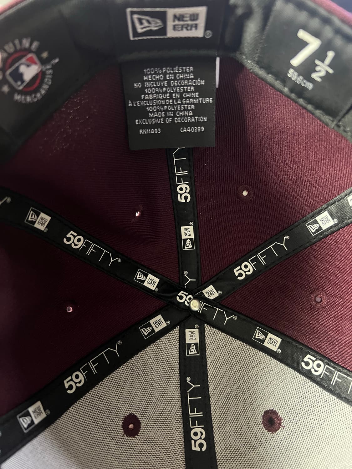 [7 1/2] 뉴에라 59FIFTY 버건디 와인 마룬 상품이미지3