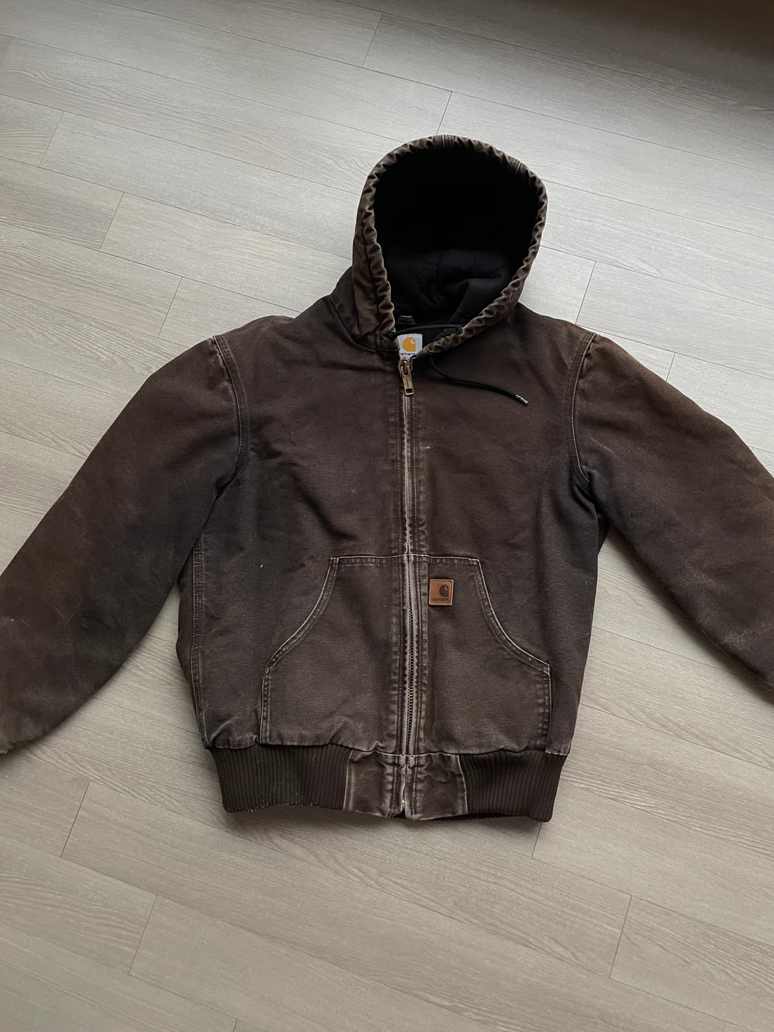 칼하트 j130 DKB 다크 브라운 액티브 자켓 샌드스톤 상품이미지2