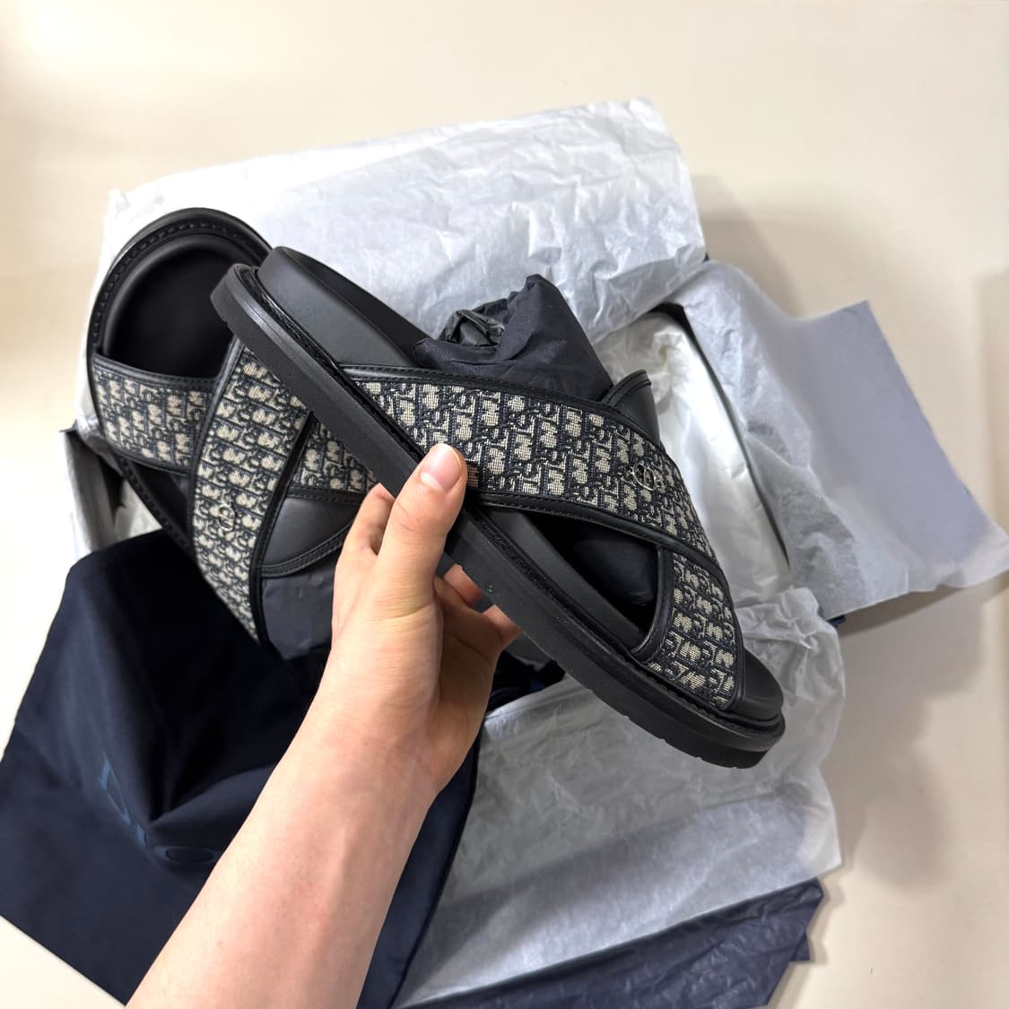 [백화점판/42]디올 오블리크 아쿠아 슬리퍼 상품이미지4